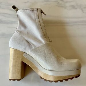 Rachel Comey Pipe Clog Kidskin/Suede Boots in Bone 9.5 EU 40